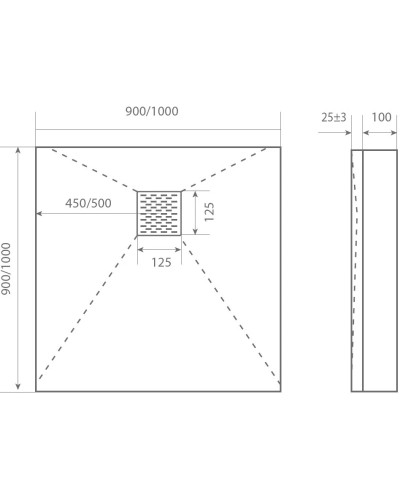 Панель фронтально-торцевая 100х100 см Good Door Essentia ЭЛ00154