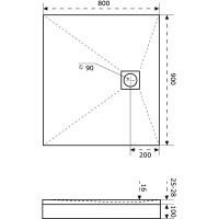 Каркас для поддона 90х80 Good Door Essentia 2 КП00030