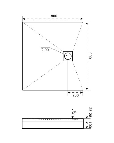 Каркас для поддона 90х80 Good Door Essentia 2 КП00030