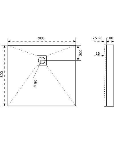 Панель фронтально-торцевая 90х80 см Good Door Essentia 2 ЭЛ00208