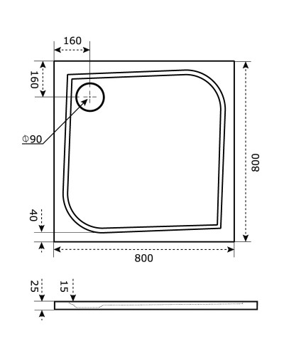 Панель фронтально-торцевая 80х80 см Good Door Квадро ЭЛ00007