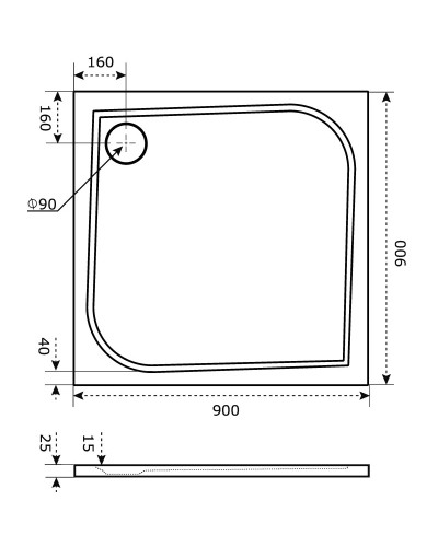 Панель фронтально-торцевая 90х90 см Good Door Квадро ЭЛ00008
