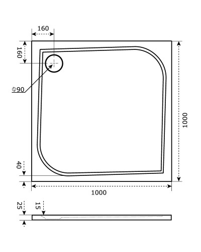 Панель фронтально-торцевая 100х100 см Good Door Квадро ЭЛ00006