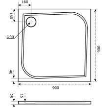 Панель фронтально-торцевая 90х90 см Good Door Квадро ЭЛ00086