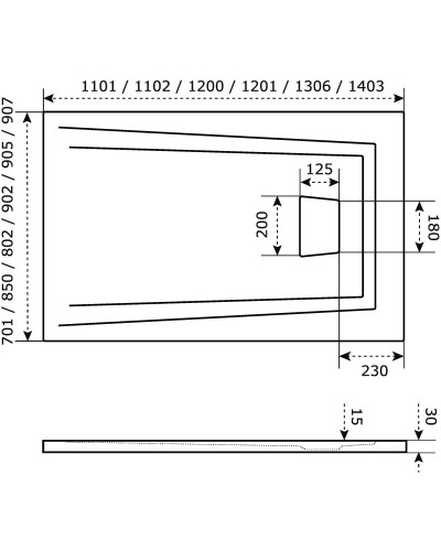 Панель фронтально-торцевая 120х80 см Good Door Атриум ЭЛ00041