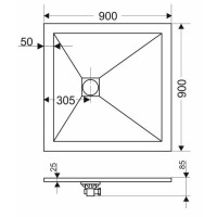 Панель для поддона 90х90 см Grossman Strong GR-S190901Q