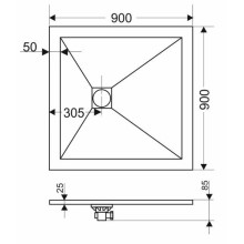 Панель для поддона 90х90 см Grossman Strong GR-S190901Q