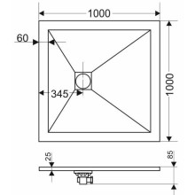 Панель для поддона 100х100 см Grossman Strong GR-S21001001Q