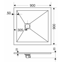 Панель для поддона 90х90 см Grossman Strong GR-S290901Q