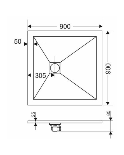Панель для поддона 90х90 см Grossman Strong GR-S290901Q