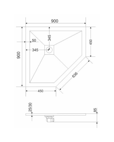 Панель для поддона 90х90 см Grossman Strong GR-S190901D