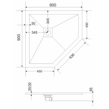 Панель для поддона 90х90 см Grossman Strong GR-S290901D