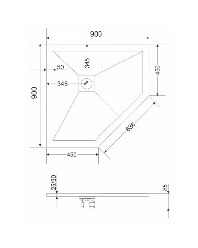 Панель для поддона 90х90 см Grossman Strong GR-S290901D