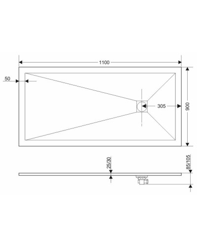 Панель для поддона 110х90 см Grossman Strong GR-S1901101Q