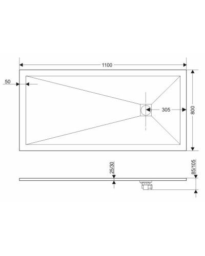 Панель для поддона 110х80 см Grossman Strong GR-S2801101Q