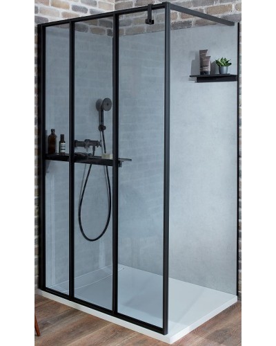 Душевая стенка Jacob Delafon Nouvelle Vague 40 E94WS40-B1 профиль Черный матовый стекло прозрачное