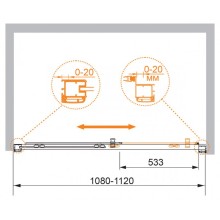Душевая дверь в нишу CEZARES ANIMA-W-BF-1-110-C-Cr