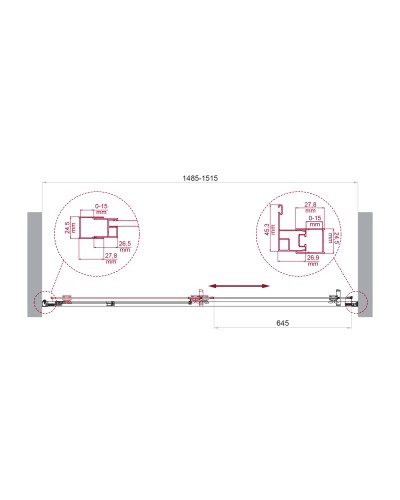 Душевая дверь в нишу BelBagno LUCE-BF-1-150-C-Cr