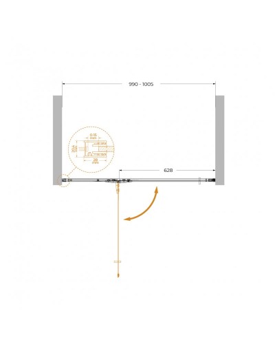 Душевая дверь в нишу CEZARES LINER-B-12-100-C-Cr-L левая