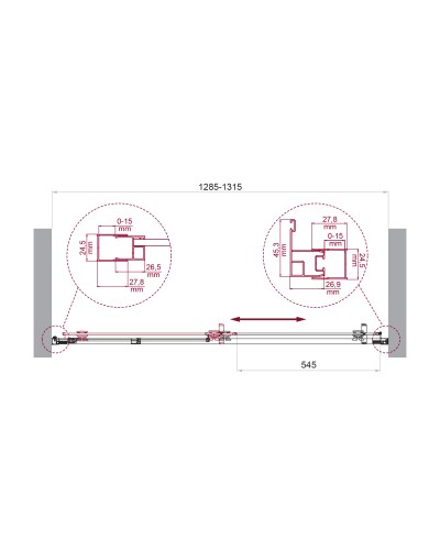 Душевая дверь в нишу BelBagno LUCE-BF-1-130-C-Cr