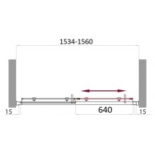 Душевая дверь в нишу BelBagno UNO-BF-1-155-C-Cr