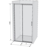 Душевая раздвижная дверь Ravak Matrix MSD2 100 L белый Transparent 0WLA0100Z1