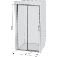 Душевая раздвижная дверь Ravak Matrix MSD2 100 L белый Transparent 0WLA0100Z1