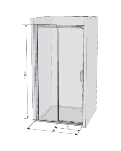 Душевая раздвижная дверь Ravak Matrix MSD2 100 L белый Transparent 0WLA0100Z1