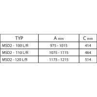 Душевая раздвижная дверь Ravak Matrix MSD2 100 L белый Transparent 0WLA0100Z1