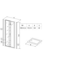 Душевая раздвижная дверь Ravak Rapier NRDP2 120 R белый Transparent 0NNG010PZ1