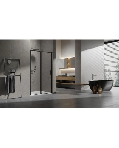 Душевая дверь Vincea Slim VDS-6SL120CLB 120 см, профиль черный матовый, стекло прозрачное