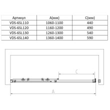 Душевая дверь Vincea Slim VDS-6SL130CLB 130 см, профиль черный матовый, стекло прозрачное