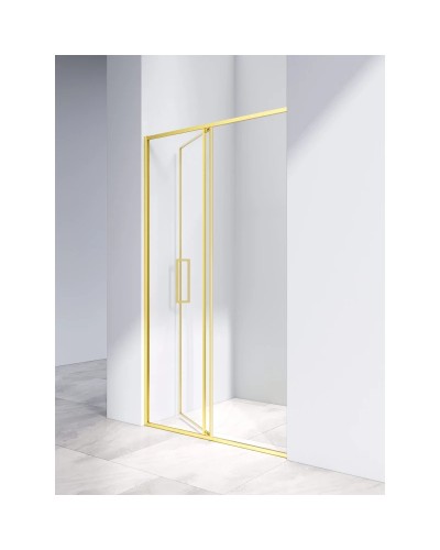 Душевая дверь Vincea Slim VDP-4SL120CLG 120 см, профиль золотой матовый, стекло прозрачное