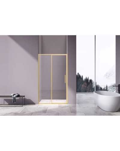 Душевая дверь Vincea Slim VDP-4SL120CLG 120 см, профиль золотой матовый, стекло прозрачное