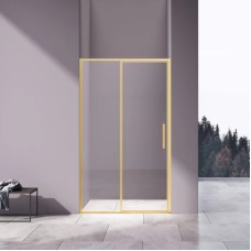 Душевая дверь Vincea Slim VDP-4SL120CLG 120 см, профиль золотой матовый, стекло прозрачное