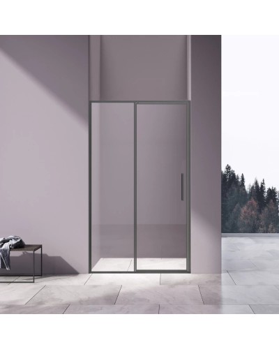 Душевая дверь Vincea Slim VDP-4SL120CLGM 120 см, профиль вороненая сталь, стекло прозрачное