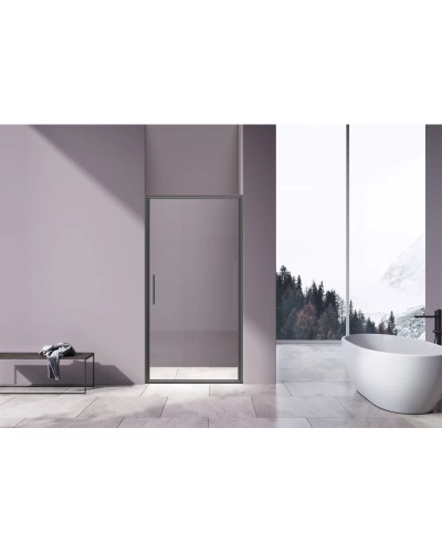 Душевая дверь Vincea Slim VDP-4SL900CLGM 90 см, профиль вороненая сталь, стекло прозрачное