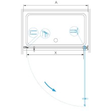 Душевая дверь RGW Hotel HO-011B 60 350601106-14 профиль Черный стекло прозрачное