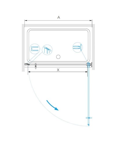 Душевая дверь RGW Hotel HO-011B 60 350601106-14 профиль Черный стекло прозрачное