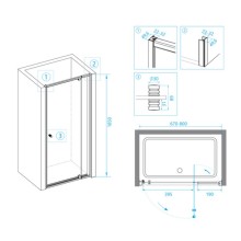 Душевая дверь RGW Passage PA-02 70 04080207-11 профиль Хром стекло прозрачное