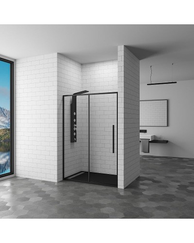 Душевая дверь в нишу RGW Stilvoll SV-12-B 110 профиль Черный стекло прозрачное