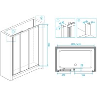 Душевая дверь RGW Classic CL-11 140 04091140-11 профиль Хром стекло прозрачное