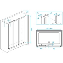 Душевая дверь RGW Classic CL-11 140 04091140-11 профиль Хром стекло прозрачное