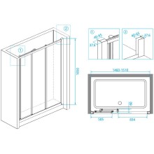Душевая дверь RGW Classic CL-11 150 04091150-11 профиль Хром стекло прозрачное