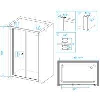 Душевая дверь RGW Classic CL-21 100 04092110-11 профиль Хром стекло прозрачное
