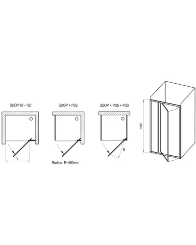 Душевая дверь 90 см Ravak Supernova SDOP 03V70100ZG Grape