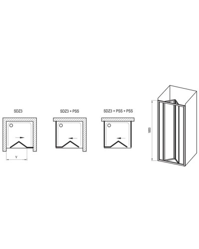 Душевая дверь 80 см Ravak Supernova SDZ3 02V40100ZG Grape