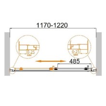 Душевая дверь в нишу Cezares MOLVENO-BF-1-120-P-Cr профиль Хром стекло матовое