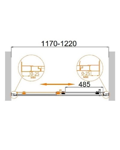 Душевая дверь в нишу Cezares MOLVENO-BF-1-120-P-Cr профиль Хром стекло матовое