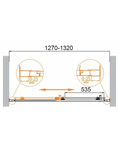 Душевая дверь Cezares Molveno 130 MOLVENO-BF-1-130-C-Cr-IV профиль Хром стекло прозрачное